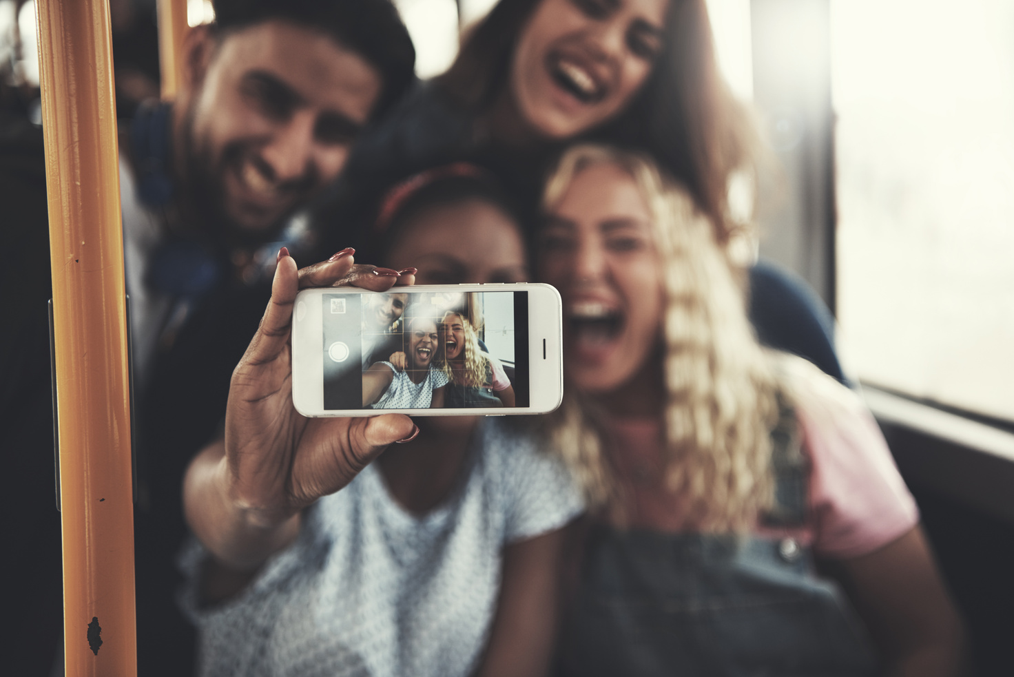 People collaborating in a friendly group